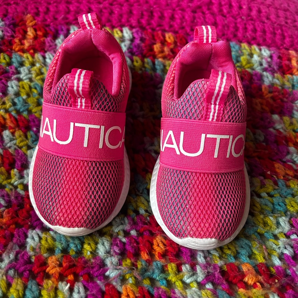 Nautica Kids Bright Pink Mesh Sneakers